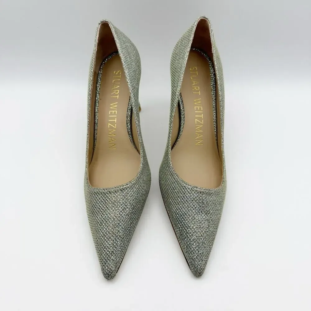 Stuart Weitzman Women’s Stuart 75 Pump Platino Heels Size 5 Gold NWOB